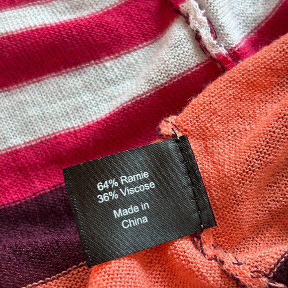 Lane Bryant Striped Cardigan Size 14 16 Knit Drape Open Ramie Cotton Boho 18790 - Picture 6 of 10